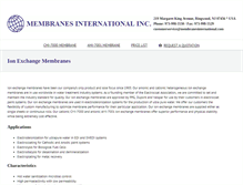 Tablet Screenshot of membranesinternational.com